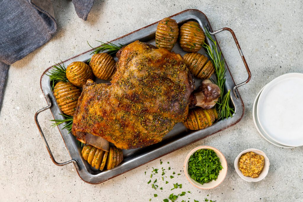 Pierna de cordero asado